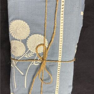 Elegant Blue Embroidered Fabric linen napkins